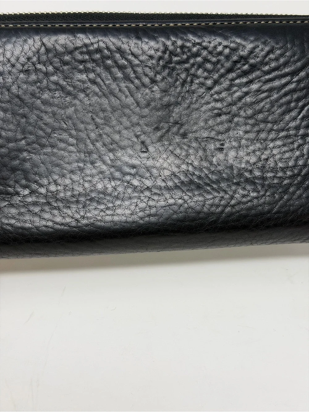 Coach Black Pebbled Leather Zip Around Continental Wallet